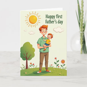 Tarjeta del Día del Padre e Hijo Feliz