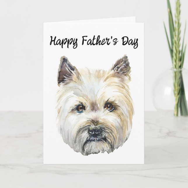 Tarjeta del Día del Padre editable para Terrier Ca (Anverso)