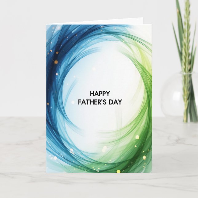 Tarjeta del Día del Padre Emerald Swirl (Anverso)