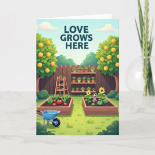 Tarjeta del Día del Padre en el Jardín