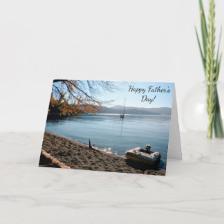 Tarjeta del día del padre en la playa de vela