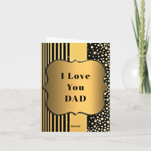 Tarjeta del Día del Padre en negro y dorado - Te q