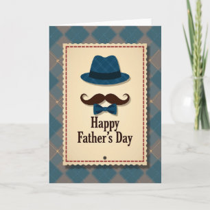 Tarjeta del Día del Padre en tweed azul verdoso