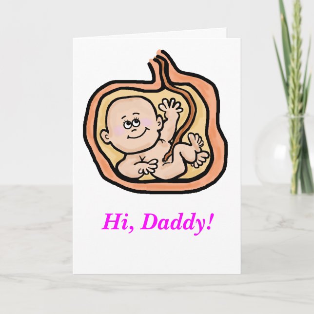 Tarjeta del día del padre esperado para la niña be (Anverso)