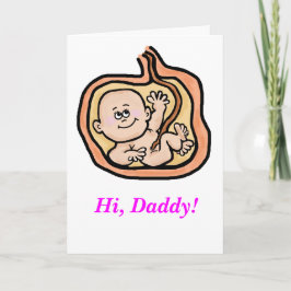 Tarjeta del día del padre esperado para la niña be