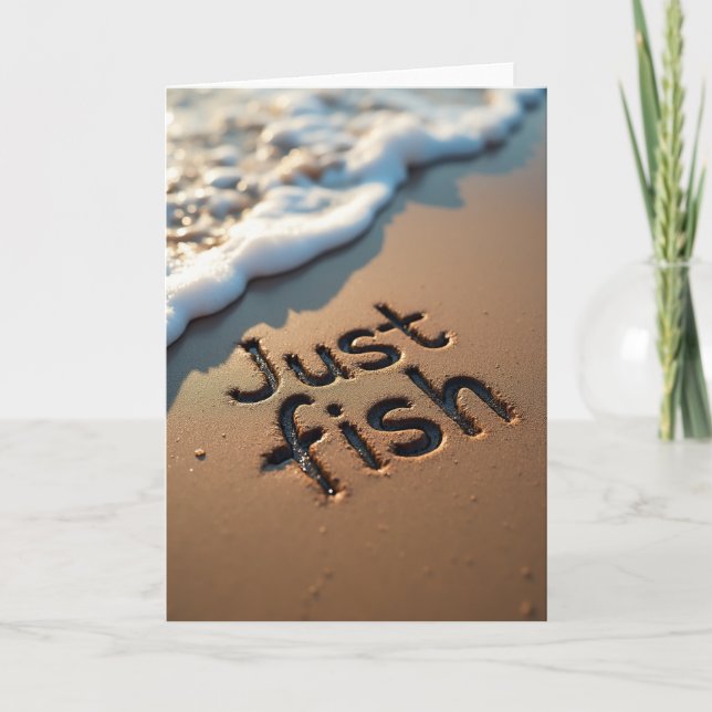 Tarjeta del Día del Padre Etched Just Fish (Anverso)