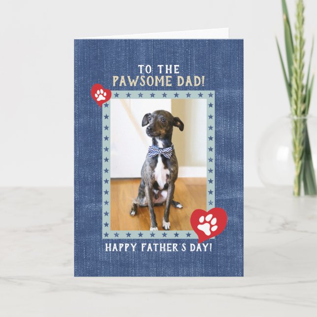 Tarjeta del Día del Padre - fdmdrh - foto del perr (Anverso)