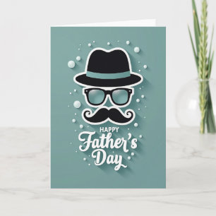 Tarjeta del Día del Padre Fedora Verde Azulada