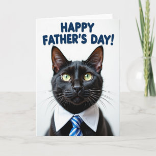 Tarjeta del Día del Padre Felino de Lujo