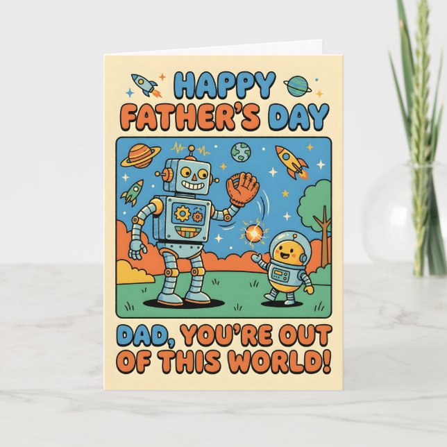 Tarjeta del Día del Padre Feliz (Anverso)