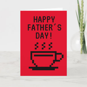 Tarjeta del Día del Padre feliz con taza de café d