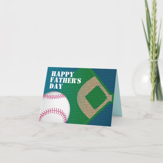 Tarjeta del Día del Padre Feliz de Papá de Béisbol (Anverso)