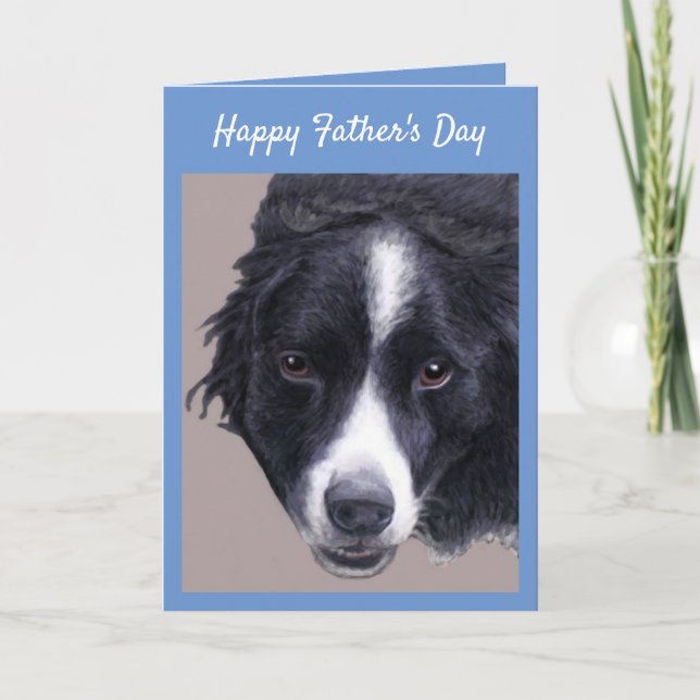 Tarjeta del Día del Padre Feliz (Línea Fronteriza) (Anverso)