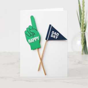 Tarjeta del Día del Padre Feliz Mano Verde