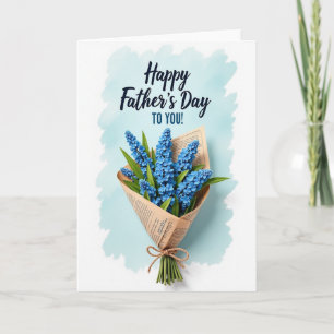 Tarjeta del Día del Padre Flor Azul Dulce