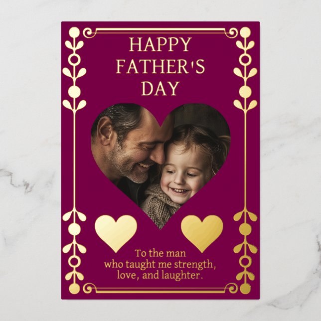 Tarjeta del Día del Padre | Foto personalizada y t (Anverso)