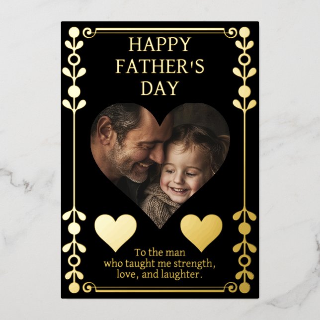Tarjeta del Día del Padre | Foto personalizada y t (Anverso)