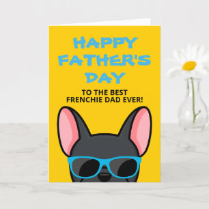 Tarjeta del Día del Padre Frenchie para perro bull