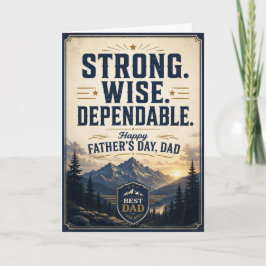 Tarjeta del Día del Padre Fuerte Sabio Confiable