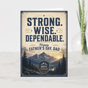 Tarjeta del Día del Padre Fuerte Sabio Confiable