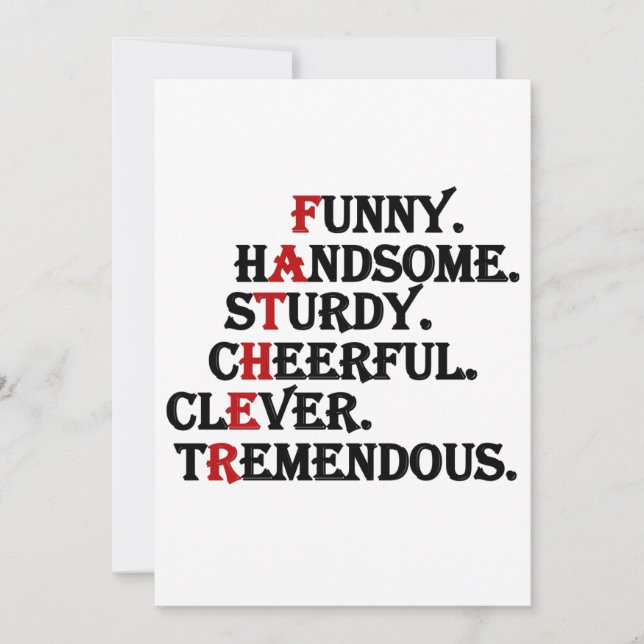 Tarjeta del Día del Padre Funny y Guapo (Anverso)