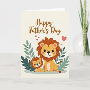 Tarjeta del Día del Padre Gato de la Selva