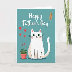 Tarjeta del Día del Padre Gato Esmeralda