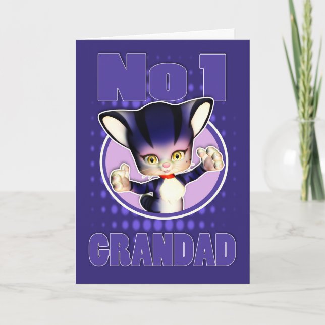 Tarjeta del día del padre - Gato lindo - Abuela no (Anverso)