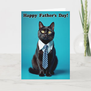 Tarjeta del Día del Padre Gato Suave
