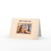 Tarjeta del Día del Padre, gatos en un bar tomando