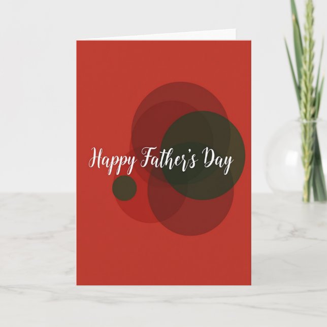 Tarjeta del Día del Padre Geométrica Escarlata (Anverso)