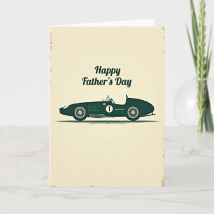 Tarjeta del Día del Padre Green Racer