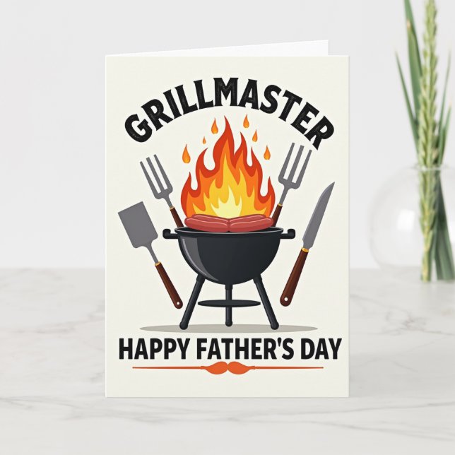 Tarjeta del Día del Padre Grillmaster Dulce (Anverso)