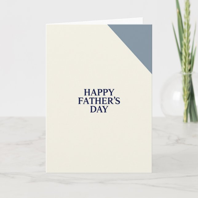 Tarjeta del Día del Padre Gris Azul (Anverso)