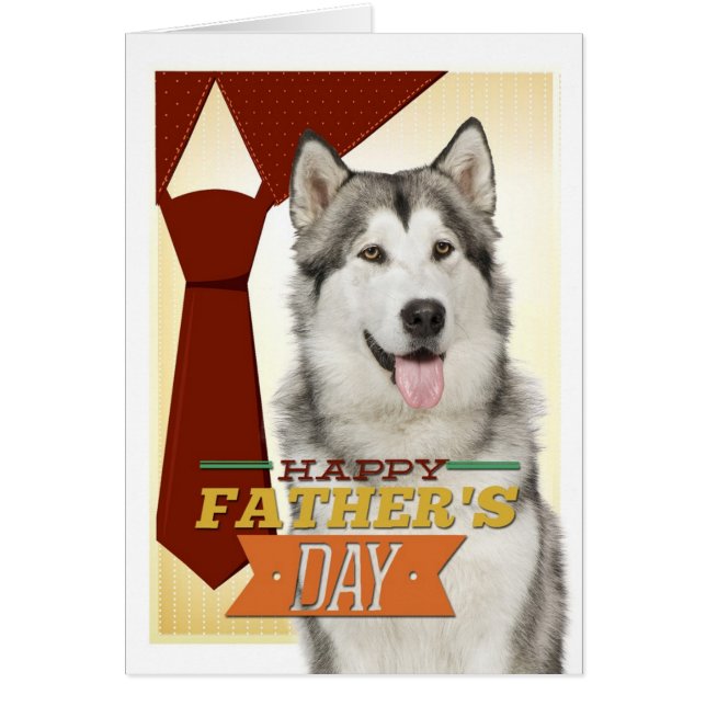 Tarjeta del Día del Padre Husky (Frente)