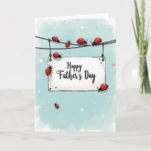 Tarjeta del Día del Padre Insecto Carmesí