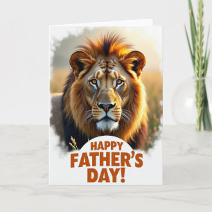 Tarjeta del Día del Padre León Dorado