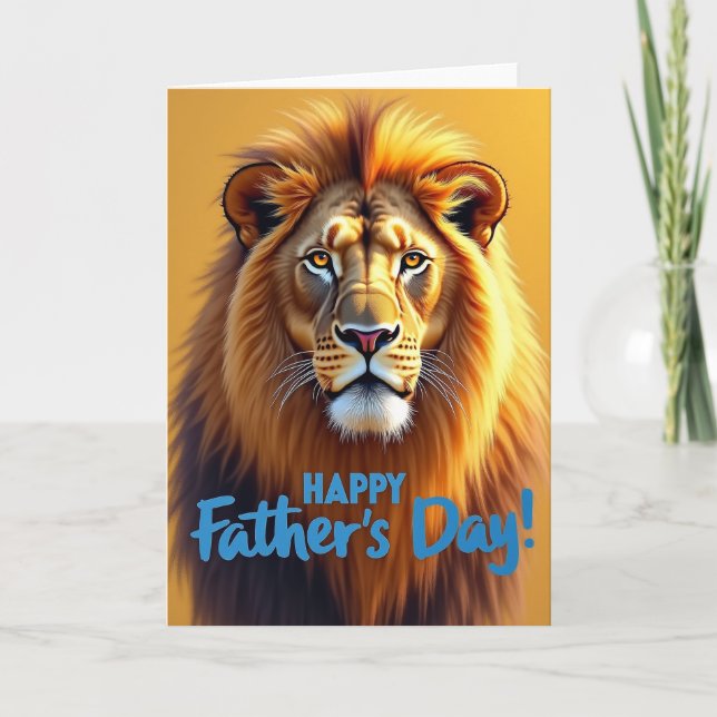 Tarjeta del Día del Padre León Dorado (Anverso)