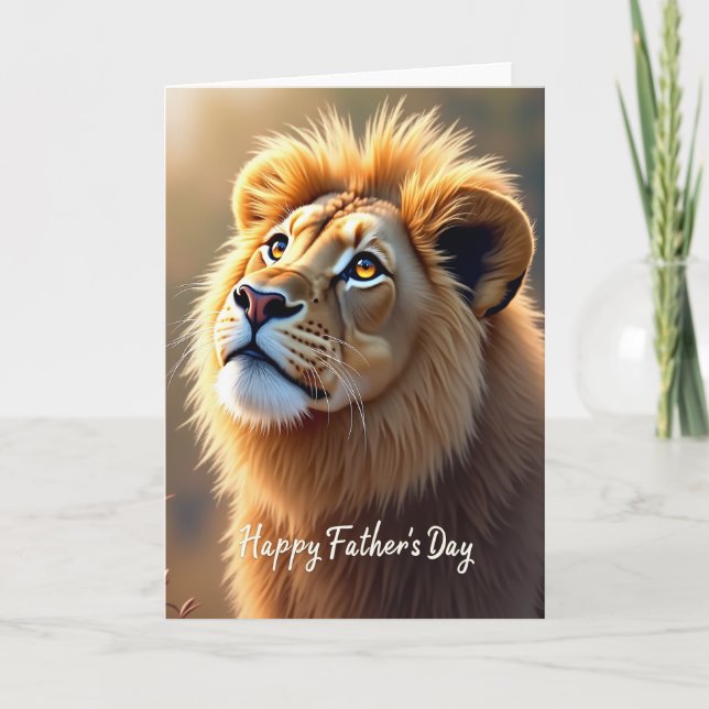 Tarjeta del Día del Padre León Suave (Anverso)