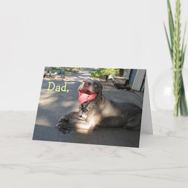 Tarjeta del Día del Padre Loco Pitbull (Anverso)