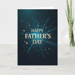 Tarjeta del Día del Padre Luminoso Turquesa