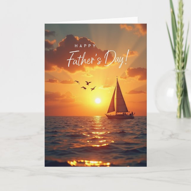 Tarjeta del Día del Padre Mar Tranquilo (Anverso)