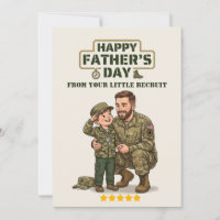 Tarjeta del Día del Padre Militar Pequeño Recluta