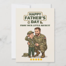 Tarjeta del Día del Padre Militar Pequeño Recluta