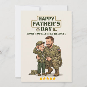 Tarjeta del Día del Padre Militar Pequeño Recluta