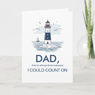Tarjeta del Día del Padre Minimalista Faro - Elega