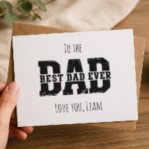 Tarjeta del Día del Padre Moderna Mejor Papá del M