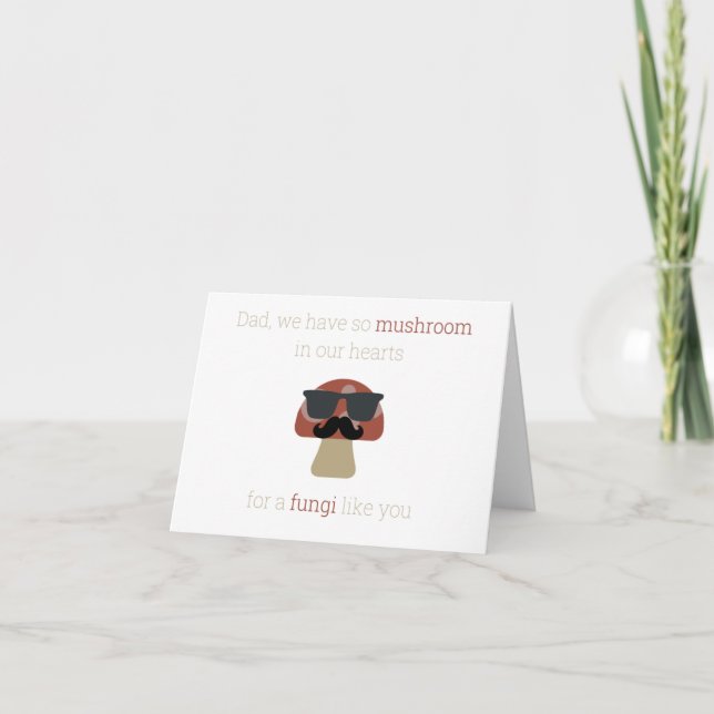 Tarjeta del Día del Padre Mushroom Pun (Anverso)