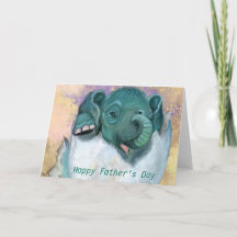 Tarjeta del día del padre: Nacimiento de elefantes