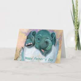 Tarjeta del día del padre: Nacimiento de elefantes